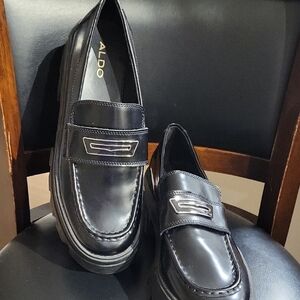 Aldo Black Platform Shoes with Thick Soles